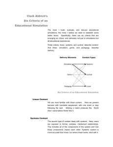 Aldrich 2004 Six Criteria of a Simulation