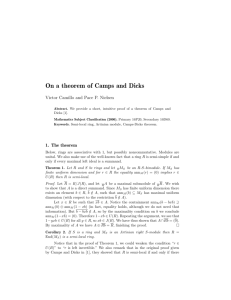 On a theorem of Camps and Dicks - BYU Math Dept.