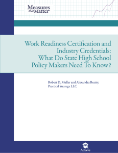 Work Readiness Certification and Industry Credentials