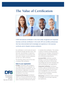 The Value of Certification