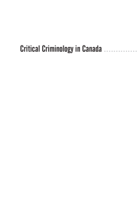 Critical Criminology in Canada