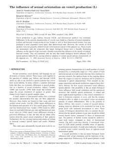 The influence of sexual orientation on vowel