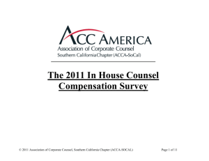 The 2011 In House Counsel Compensation Survey