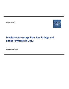 Medicare Advantage Plan Star Ratings and Bonus Payments 2012