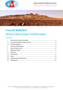 Morocco Mars Analog Field Simulation