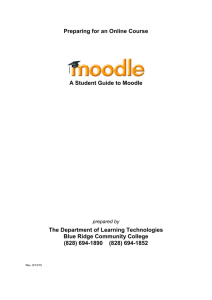 Student Guide to Moodle - Blue Ridge Community College