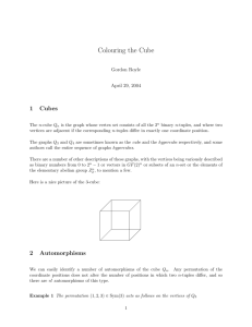 Colouring the Cube