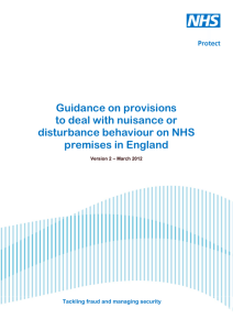 Guidance on provisions to deal with nuisance or disturbance