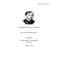 Literature Research: Dr. Jose Rizal Bro. Jesus Ambion Beluso