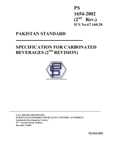 carbonated beverages - Pakistan Standards and Quality Control