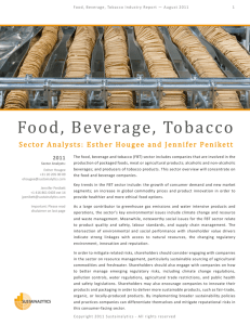 Food, Beverage, Tobacco Industry Report