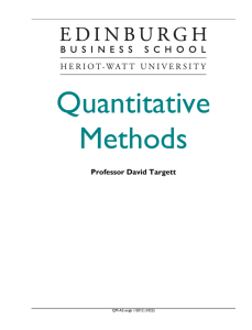Quantitative Methods - Edinburgh Business School