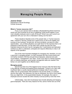 Managing People Risks