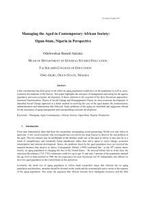 Managing the Aged in Contemporary African Society