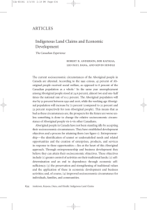 C27.Indigenous Land Claims and Economic Development