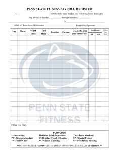 penn state fitness payroll register