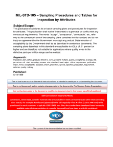 MIL-STD-105 – Sampling Procedures and Tables for Inspection by