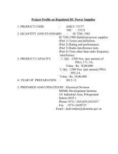 Project Profile on Regulated DC Power Supplies 1. PRODUCT