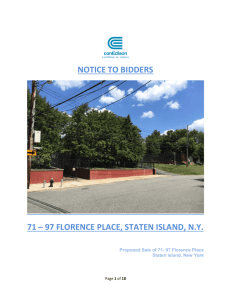 NOTICE TO BIDDERS 71 – 97 FLORENCE PLACE, STATEN