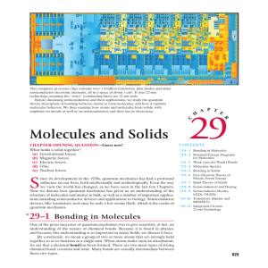 Ch 29) Molecules and Solids