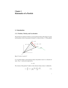 Chapter 1 Kinematics of a Particle