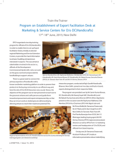 Program on Establishment of Export Facilitation Desk at