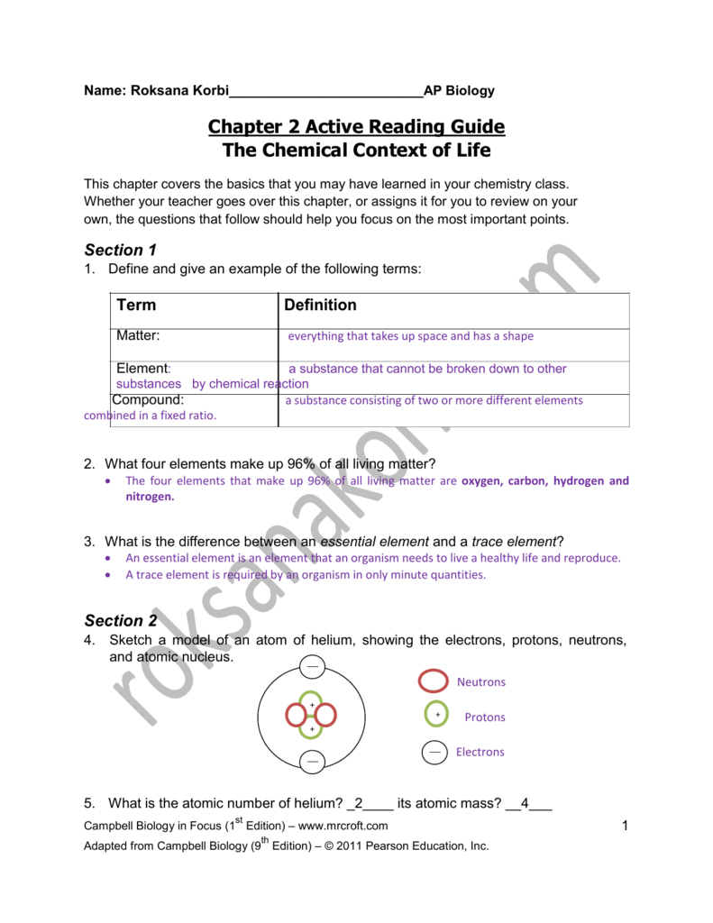 chapter 5 ap bio study guide answers