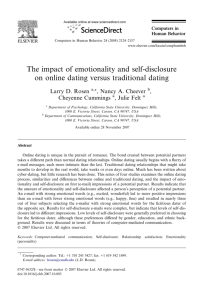 The impact of emotionality and self