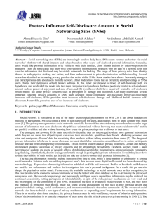 Factors Influence Self-Disclosure Amount in Social Networking Sites