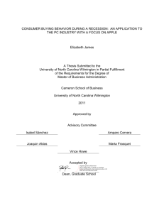 CONSUMER BUYING BEHAVIOR DURING A RECESSION: AN