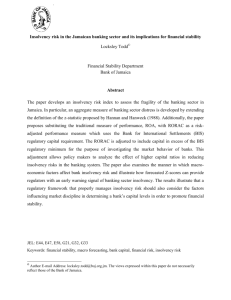 Insolvency risk in the Jamaican banking sector and its implications