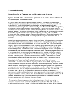 Ryerson University Dean, Faculty of Engineering and Architectural