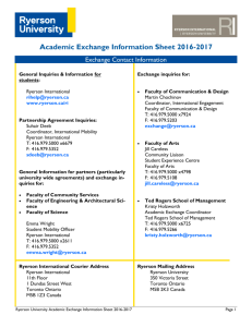 Academic Exchange Information Sheet 2016-2017