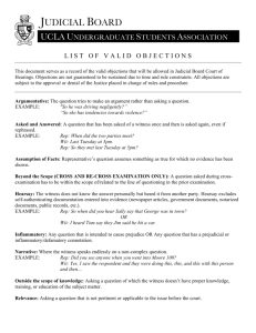 List of Valid Objections