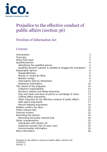 ICO lo Prejudice to the effective conduct of public affairs (section 36)
