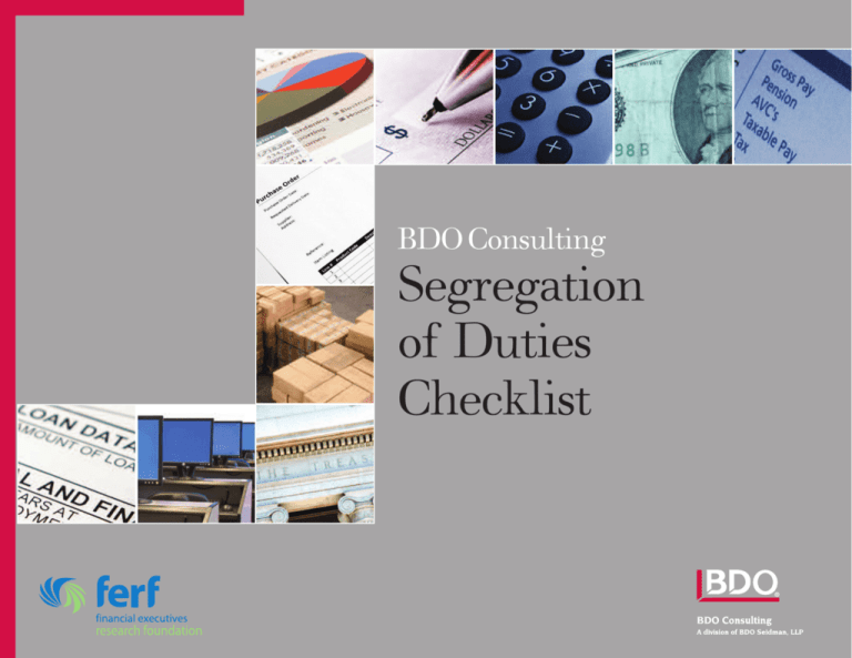 Segregation Of Duties Checklist Financial Executives International Segregation Of Duties Checklist Financial Executives International