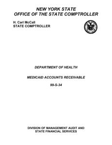 Medicaid Accounts Receivable - Office of the State Comptroller