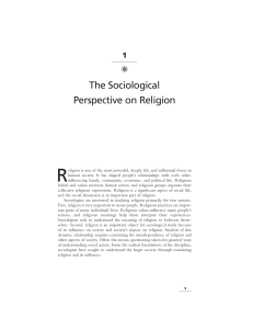 The Sociological Perspective on Religion