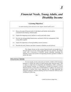 3 Financial Needs, Young Adults, and Disability Income