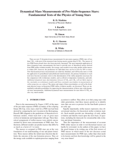 Dynamical Mass Measurements of Pre-Main