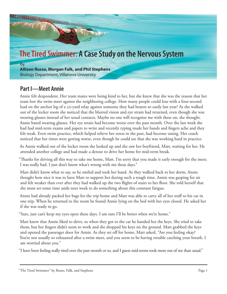 the tired swimmer case study answers