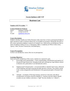 Business Law - Vesalius College