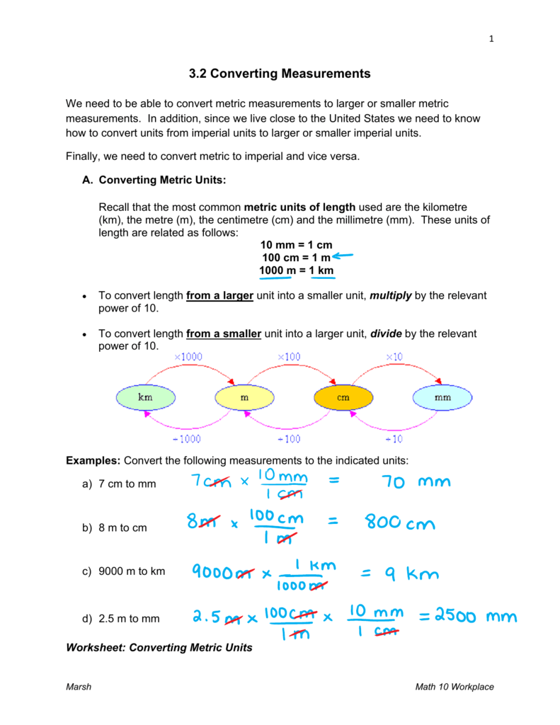 211.21 Converting Measurements With Unit Conversion Word Problems Worksheet