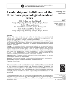 Leadership and fulfillment of the three basic