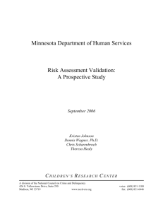 Minnesota Department of Human Services Risk Assessment