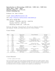 Introduction to Meteorology (GES 241 / GEG 241 / GES 541) CRN