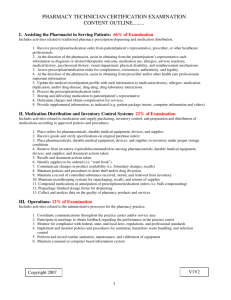 pharmacy technician certification examination content outline......