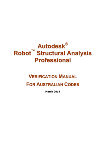 Verification Manual for Australian Codes