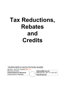 Tax Reductions,Rebates and Credits