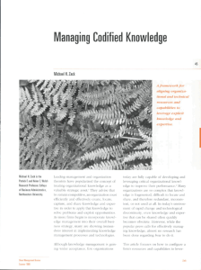 3. Managing Codified Knowledge